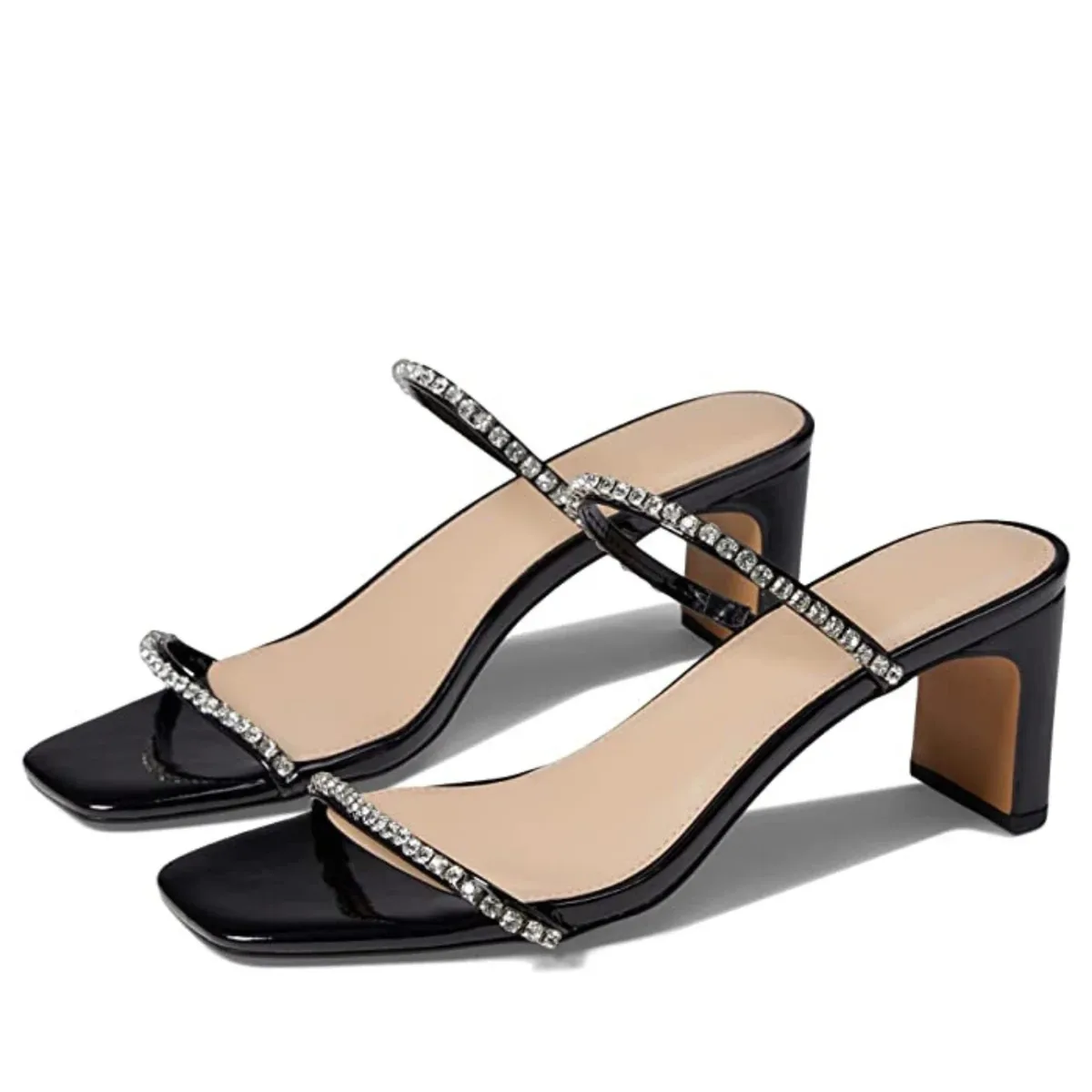 Alexandra Sandal Patent Square Toe by FARYL by Farylrobin
