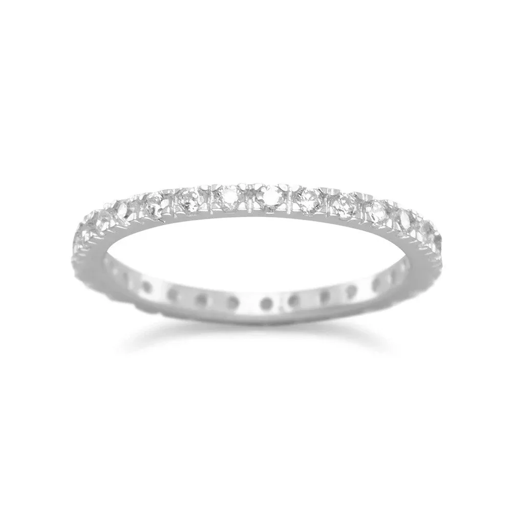Rhodium Plated CZ Eternity Band by FASHNZFAB