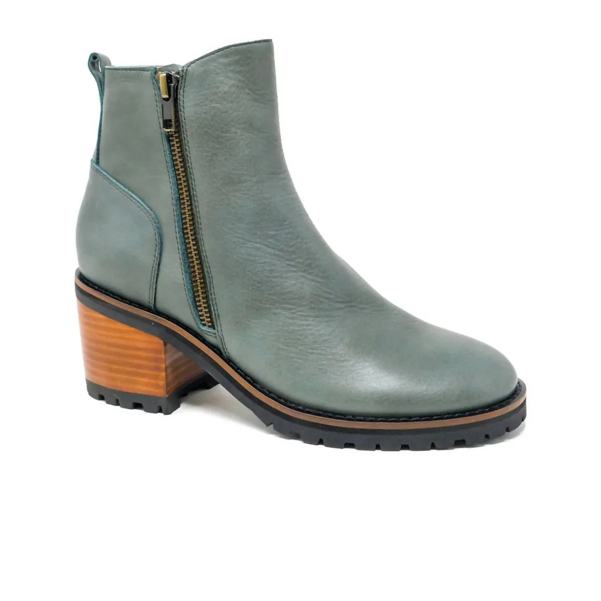 Birdi Boot in Dark Olive Leather by Django & Juliette
