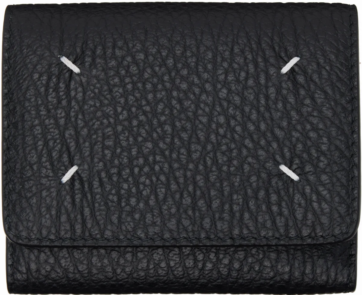 Black Four Stitches Wallet