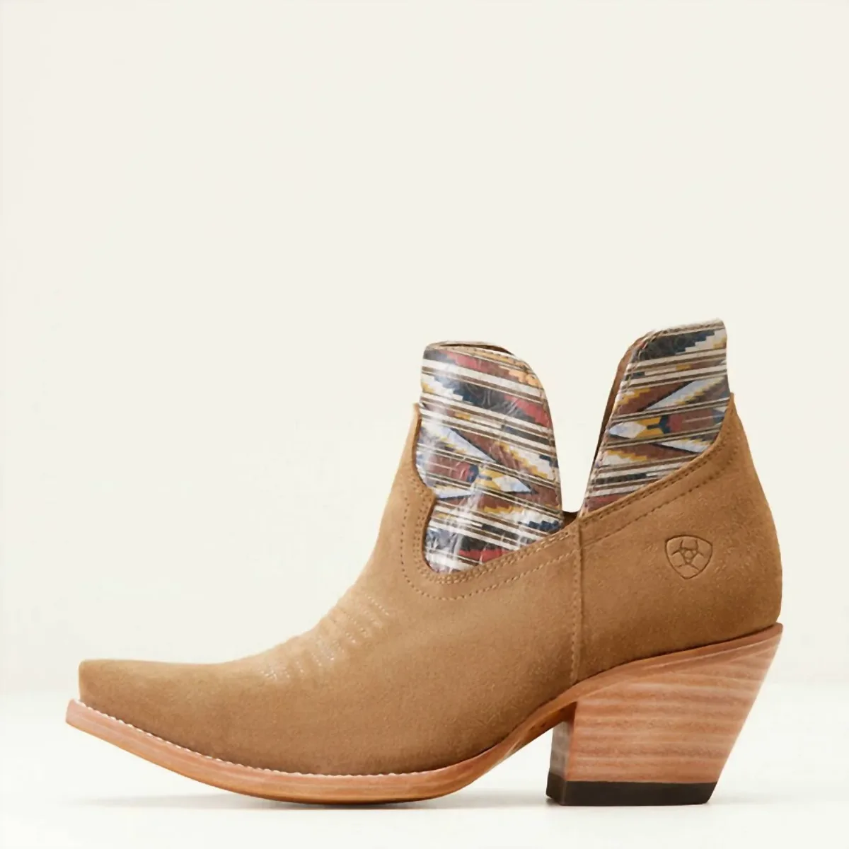 Hazel Chimayo Western Bootie in Dijon Roughout/Santa Fe Mustard by ARIAT