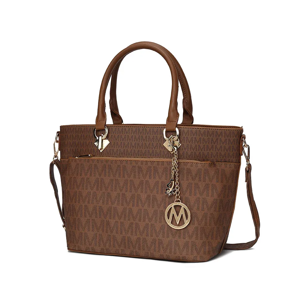 Yonah Tote Bag Signature Printed Handbag Vegan Leather by MKF