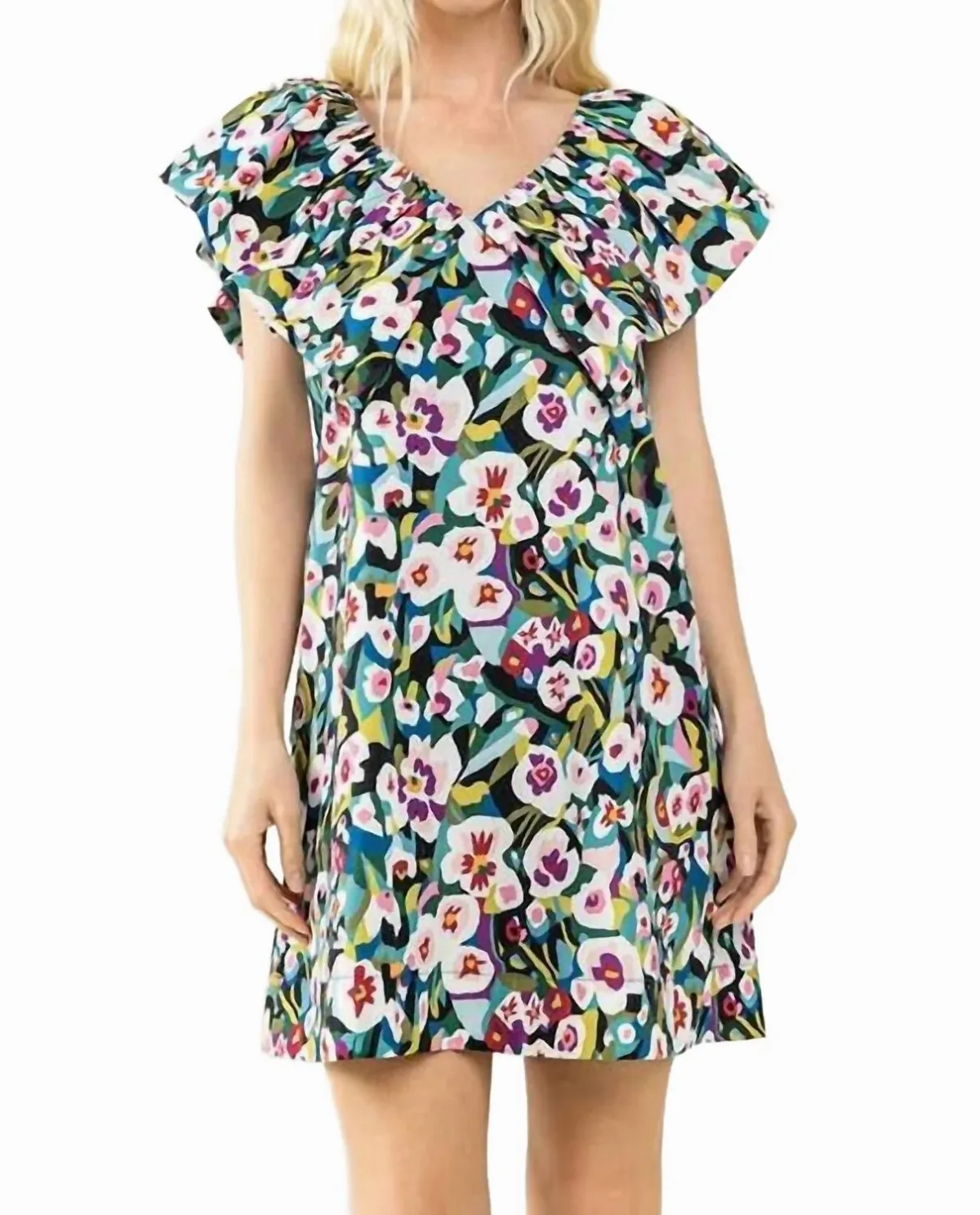 Pansy Petals Ruffle Dress by TCEC