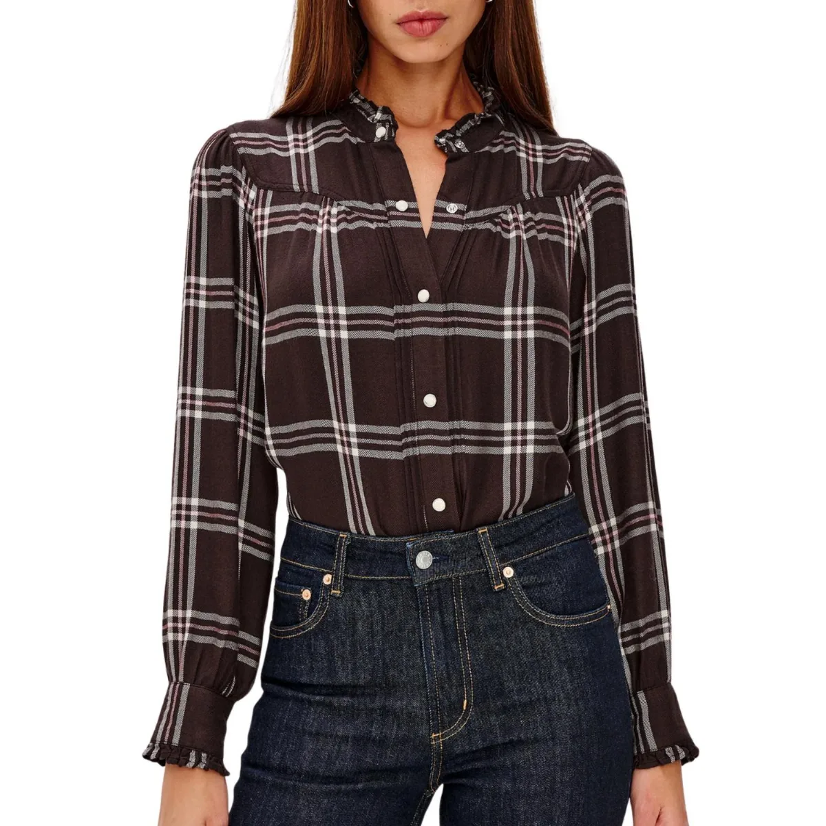 Alanna Shirt in Chocolate Napoleon by Rails