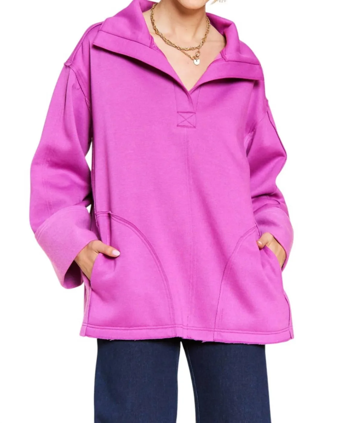 Together at Last Collared Pullover by JADE BY JANE