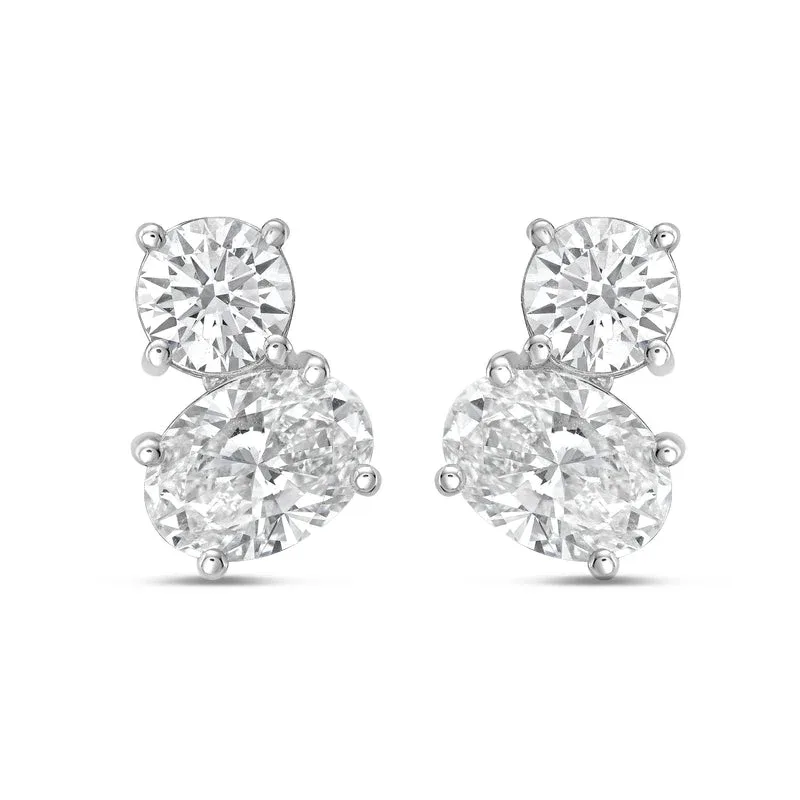 14K WG Gold 2 Stone Earrings 10.00 ct by Diana M Jewels