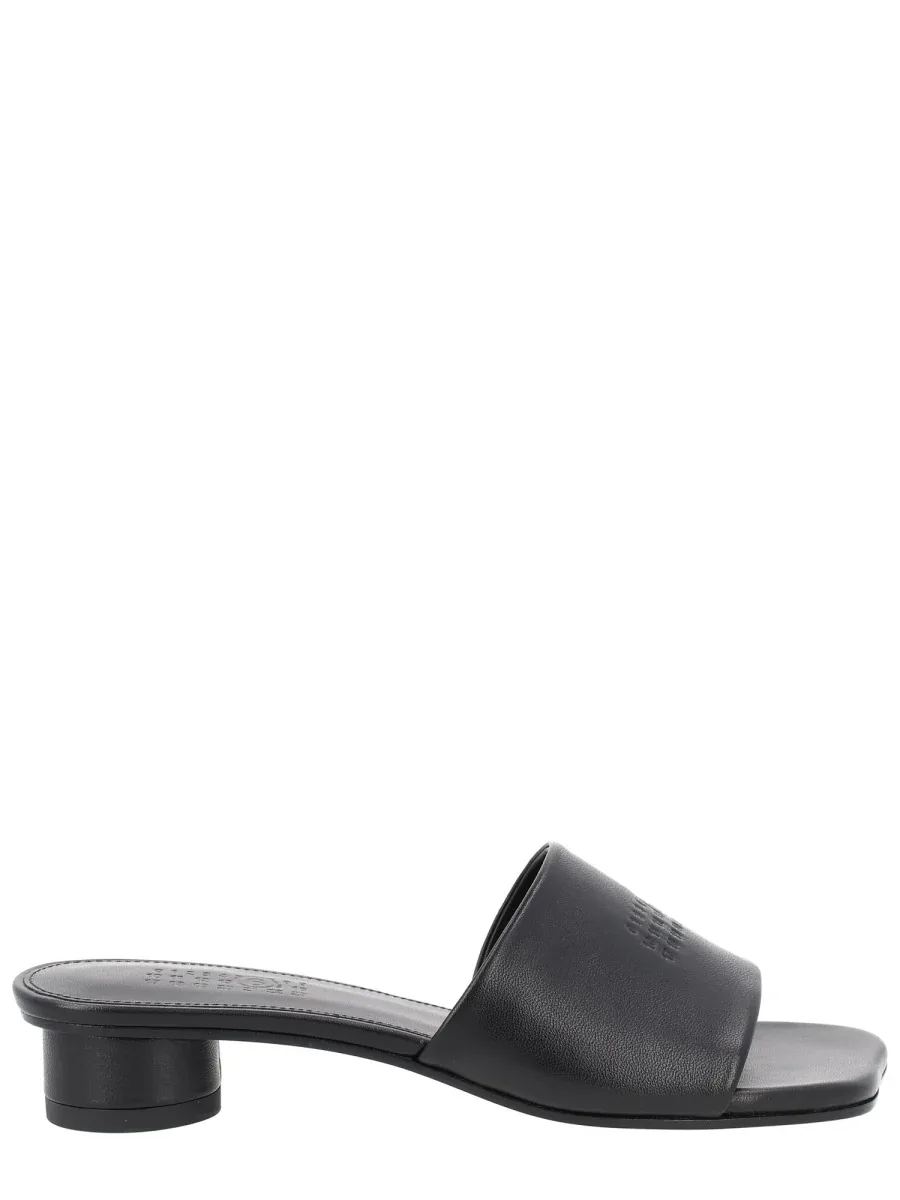 Minimalist Embossed Leather Sandals by Mm6 By Maison Margiela