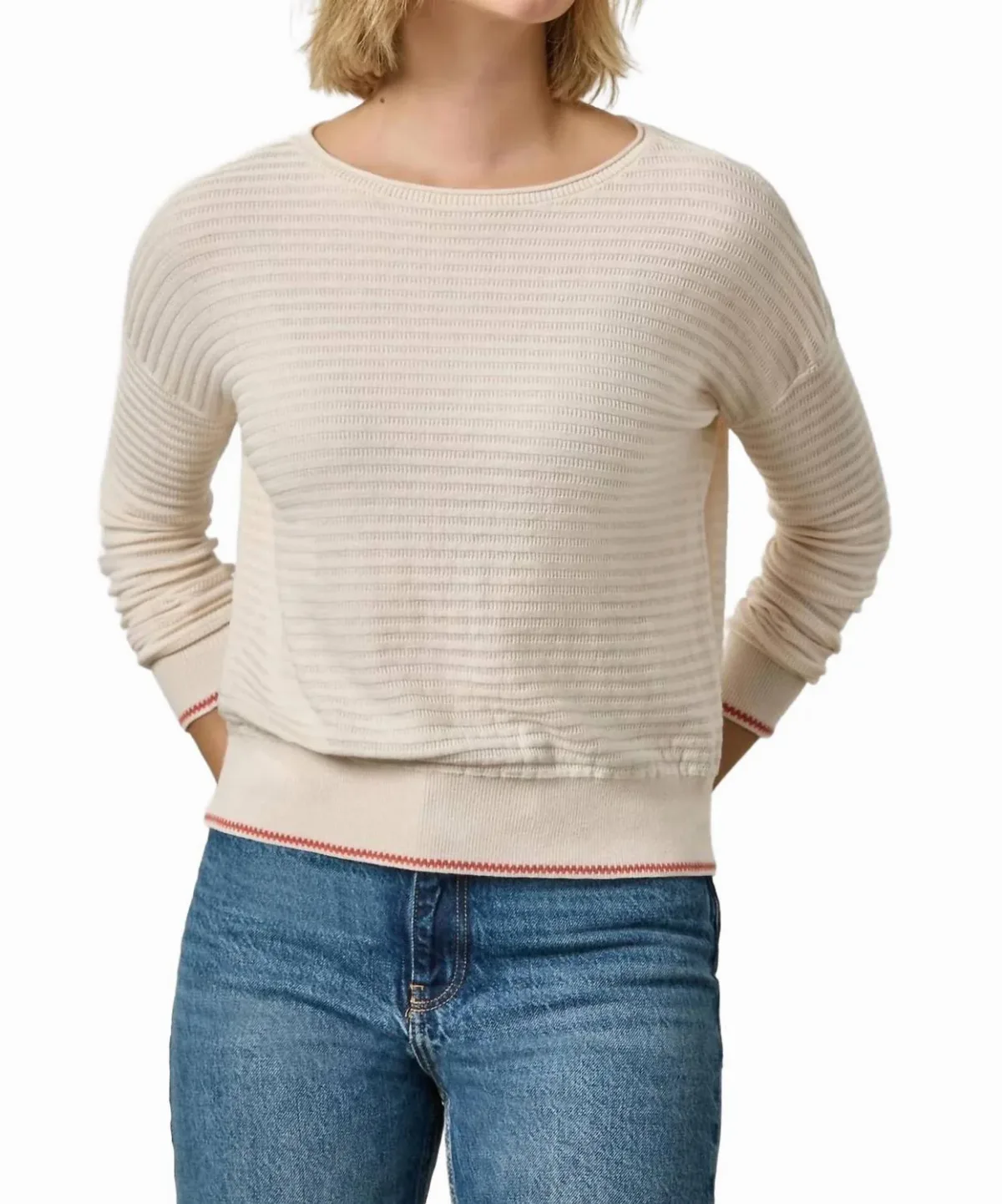 Tipped Hem Wide Neck Sweater by Lilla P