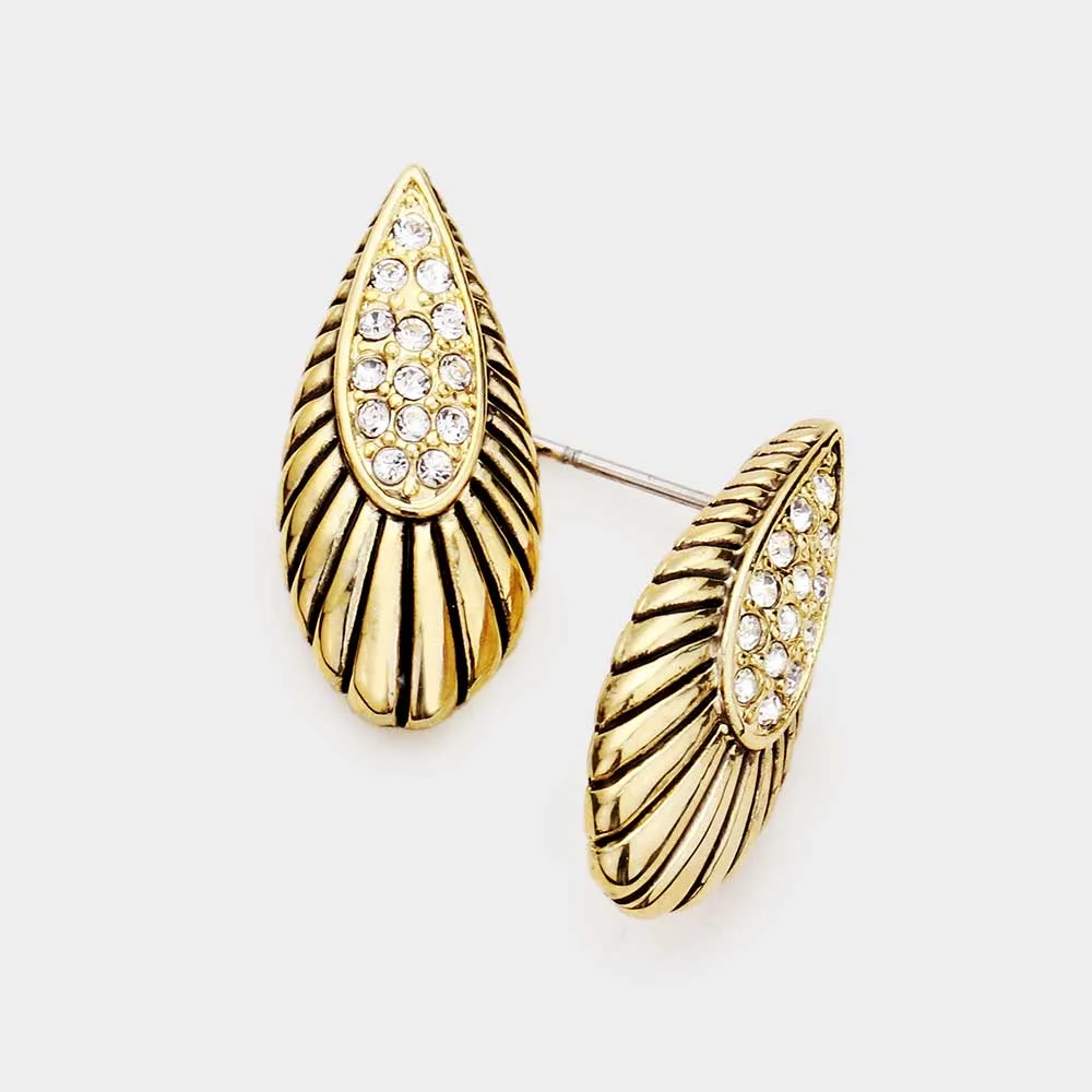 Rhinestone Stud Earrings by FASHNZFAB