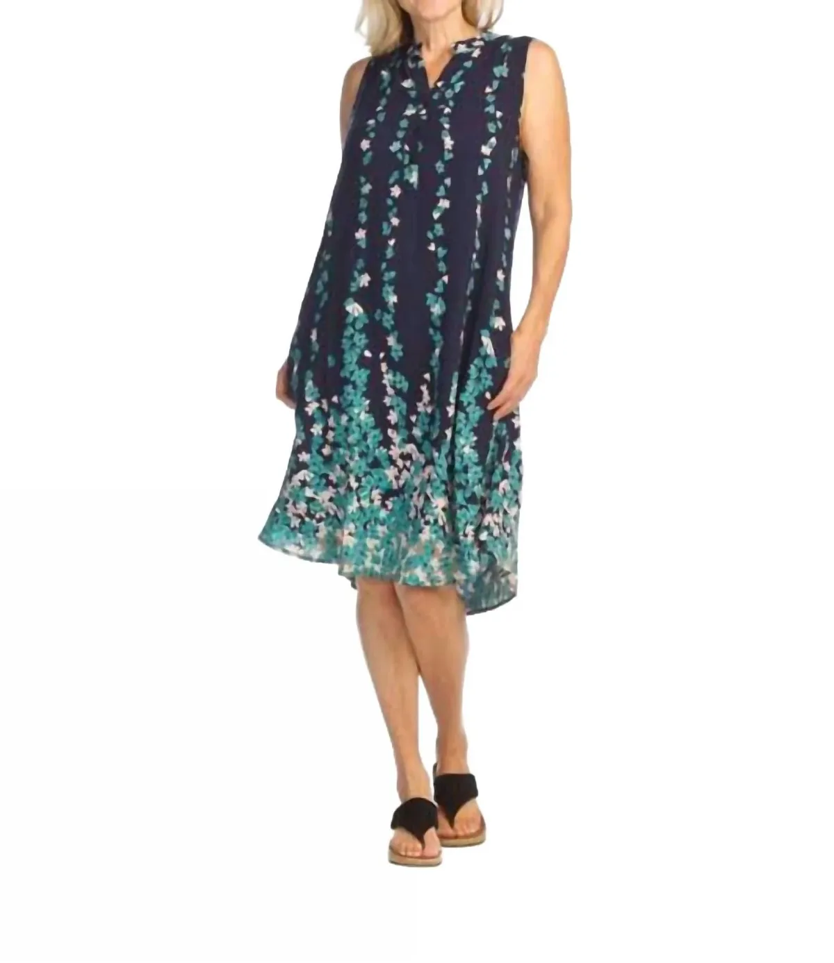 Henley Dress in Blue Floral by Papillon