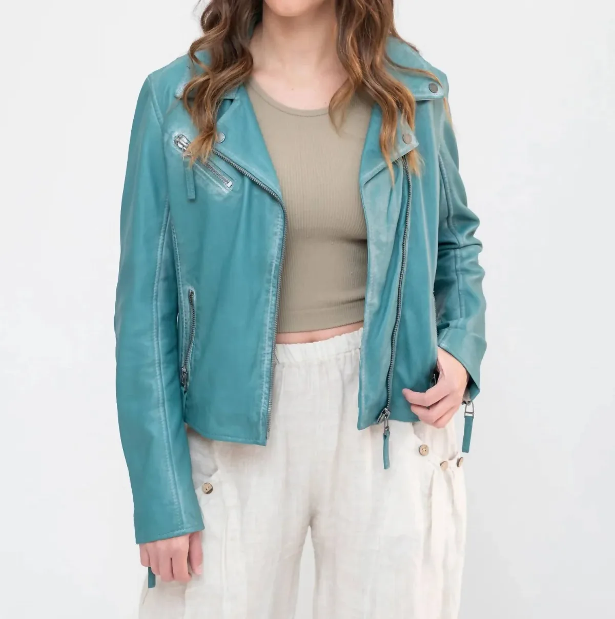 Christy Star Leather Jacket by MAURITIUS
