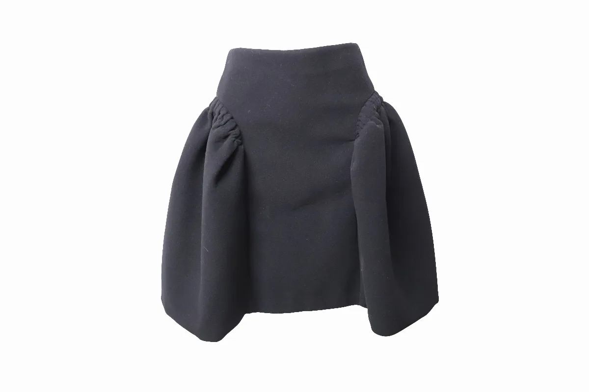 Balloon Mini Skirt in Black Wool by Simone Rocha