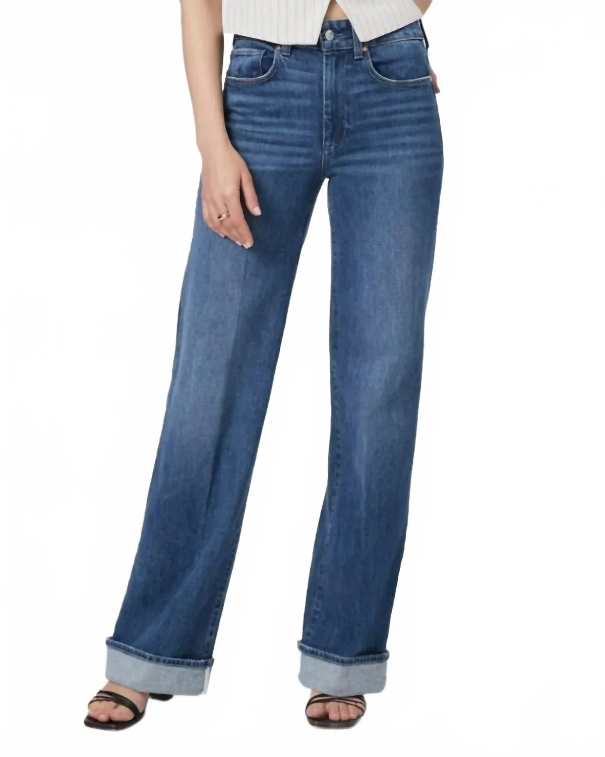 Sasha Wide Cuff Jean in Nadira by Paige