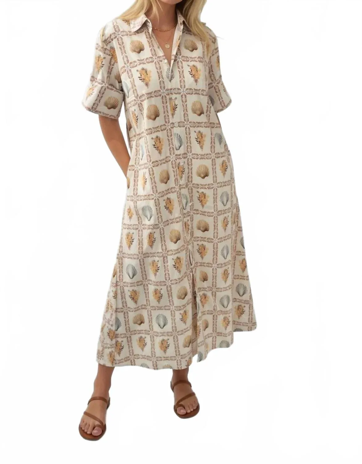 Maren Midi Dress in Coastal Stories by Ivy Coast