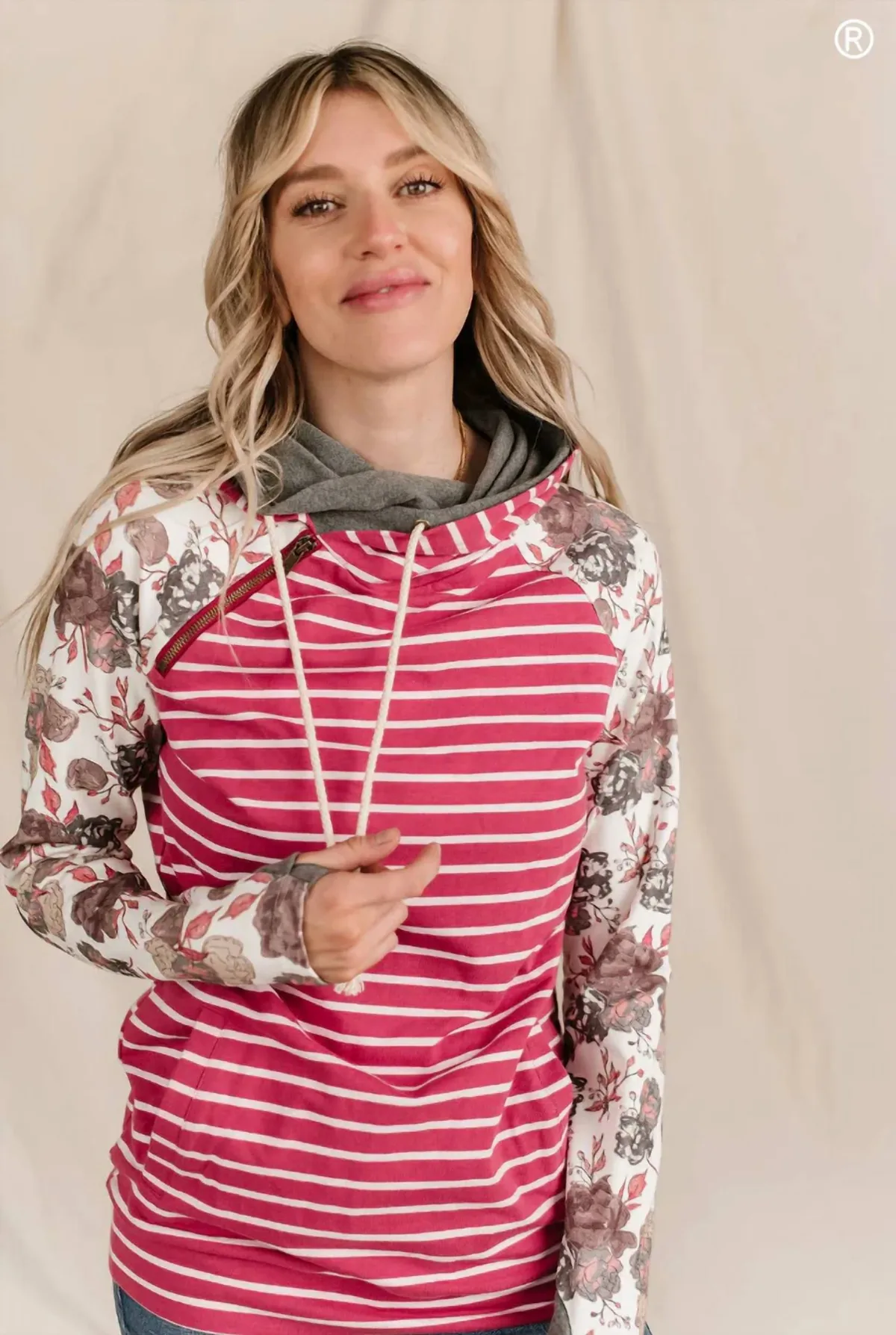 Doublehood Sweatshirt in Because of You by AMPERSAND AVE