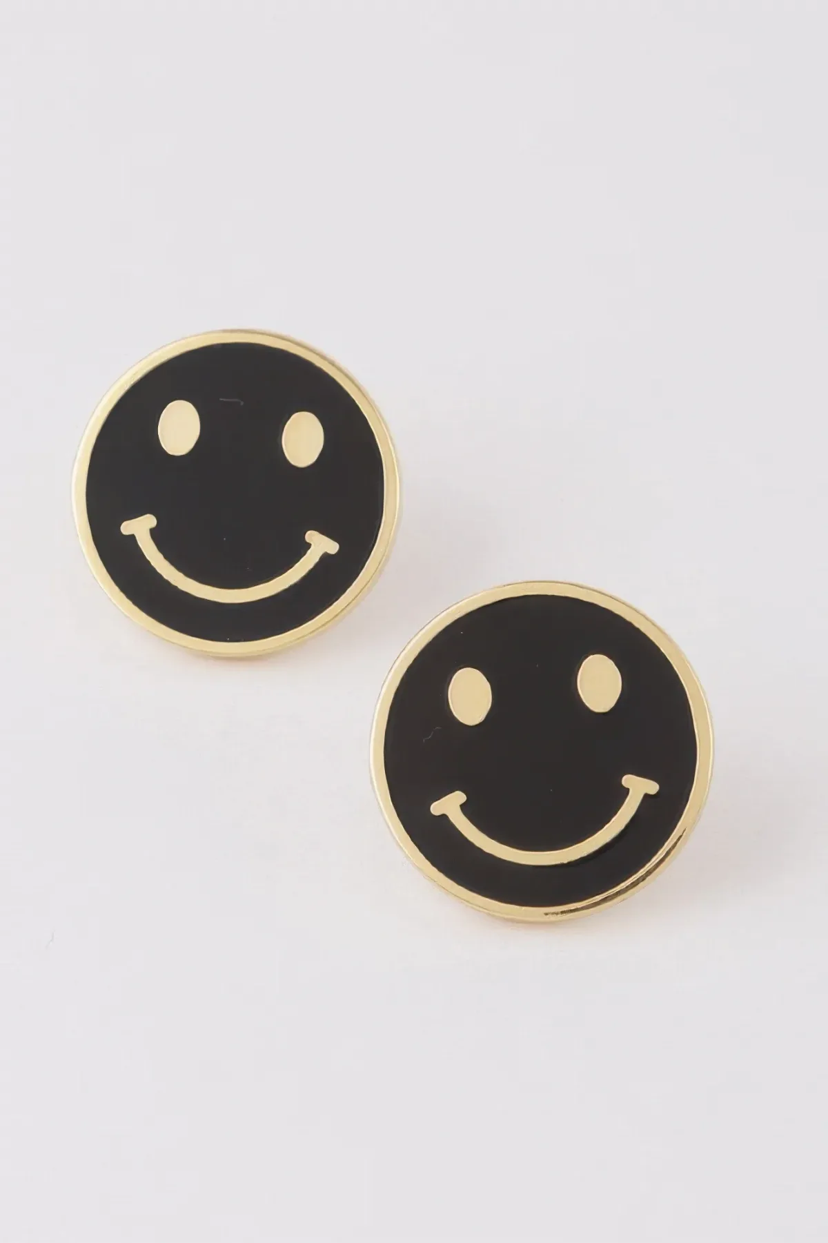 Smiley Face Stud Earrings by FASHNZFAB