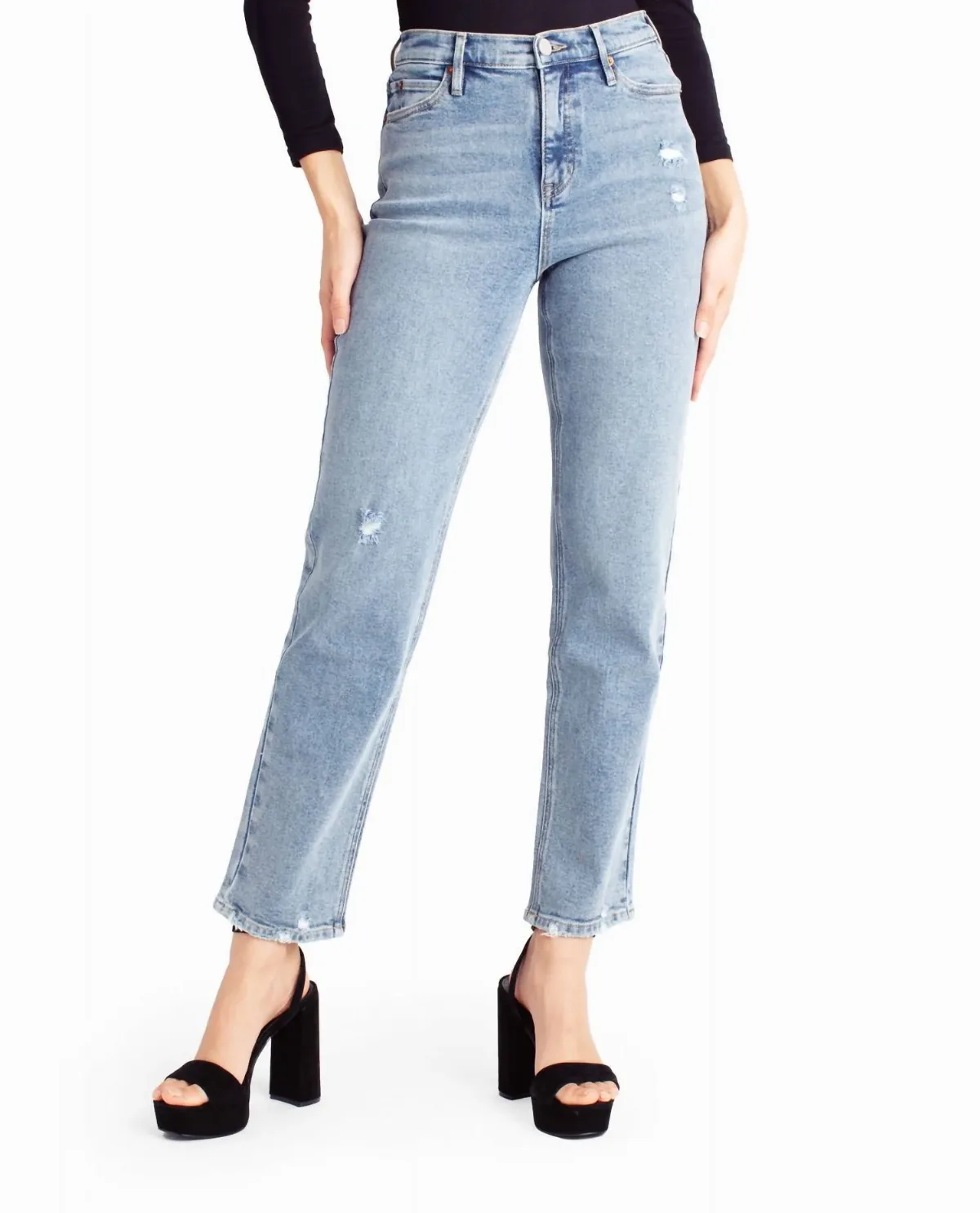 Alphabet City High Rise Slim Straight Jean by Nicole Miller