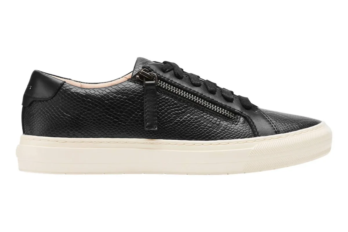Billie Zip Sneaker in Black Reptile by FRANKIE4