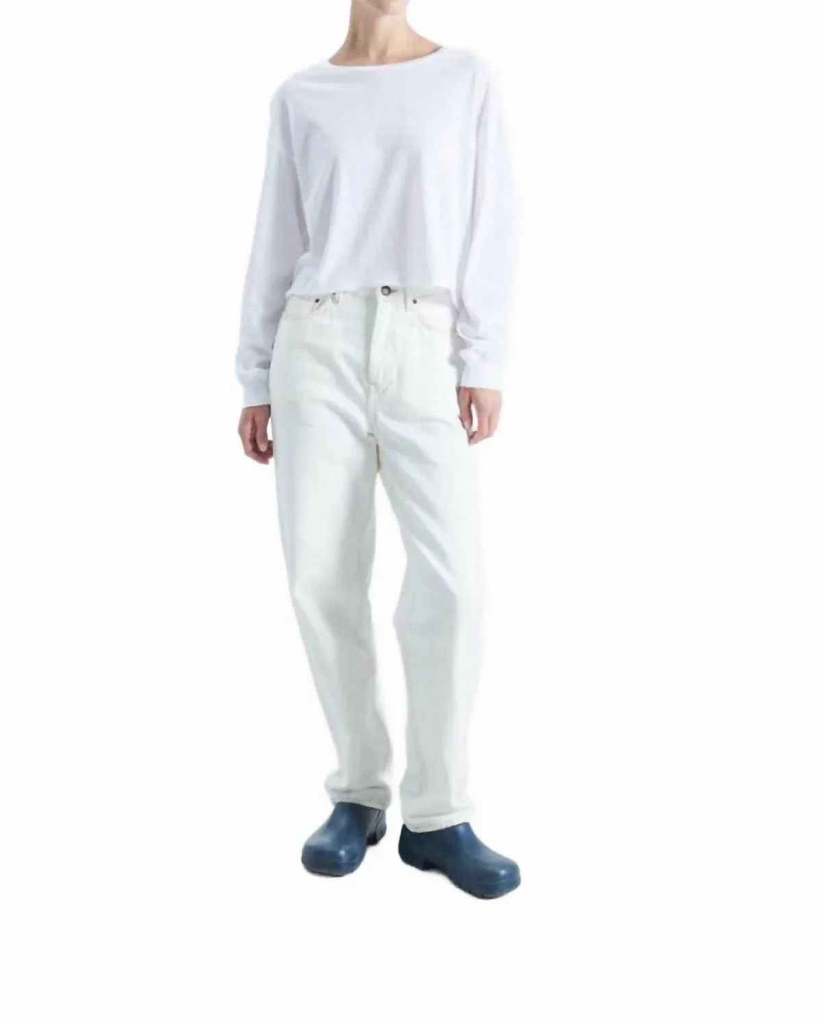 Apoly Long Sleeve T-Shirt in Blanc by American Vintage