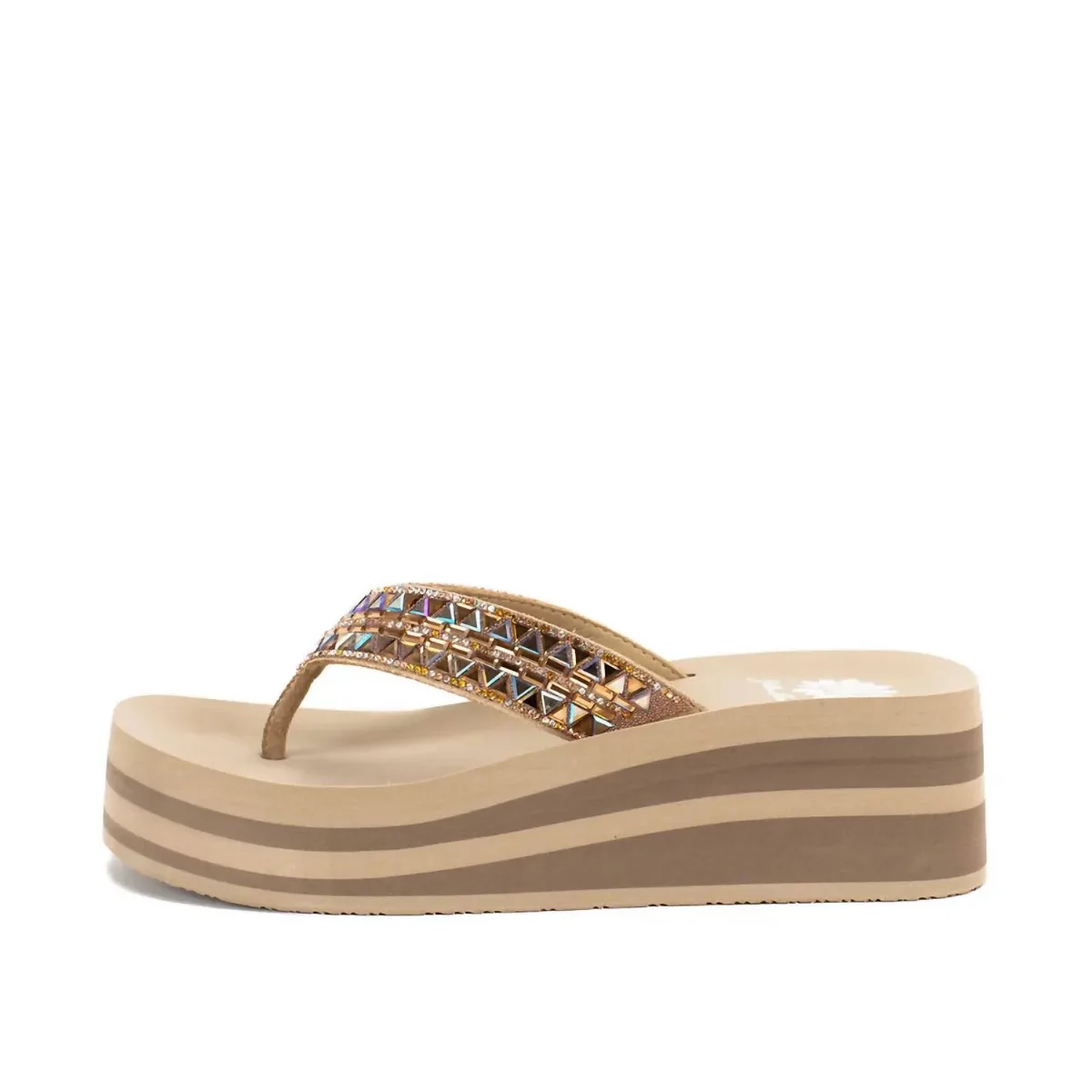 Kaduna Platform Sandal in Taupe by Yellow Box