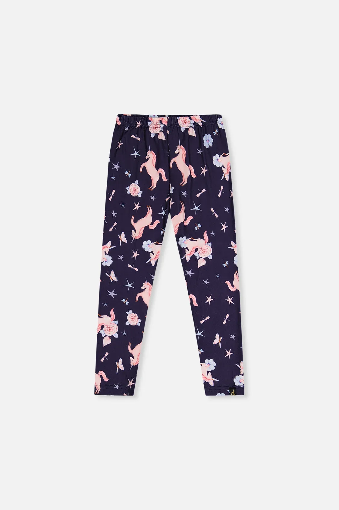 Printed Leggings Navy Unicorn Print by Deux par Deux