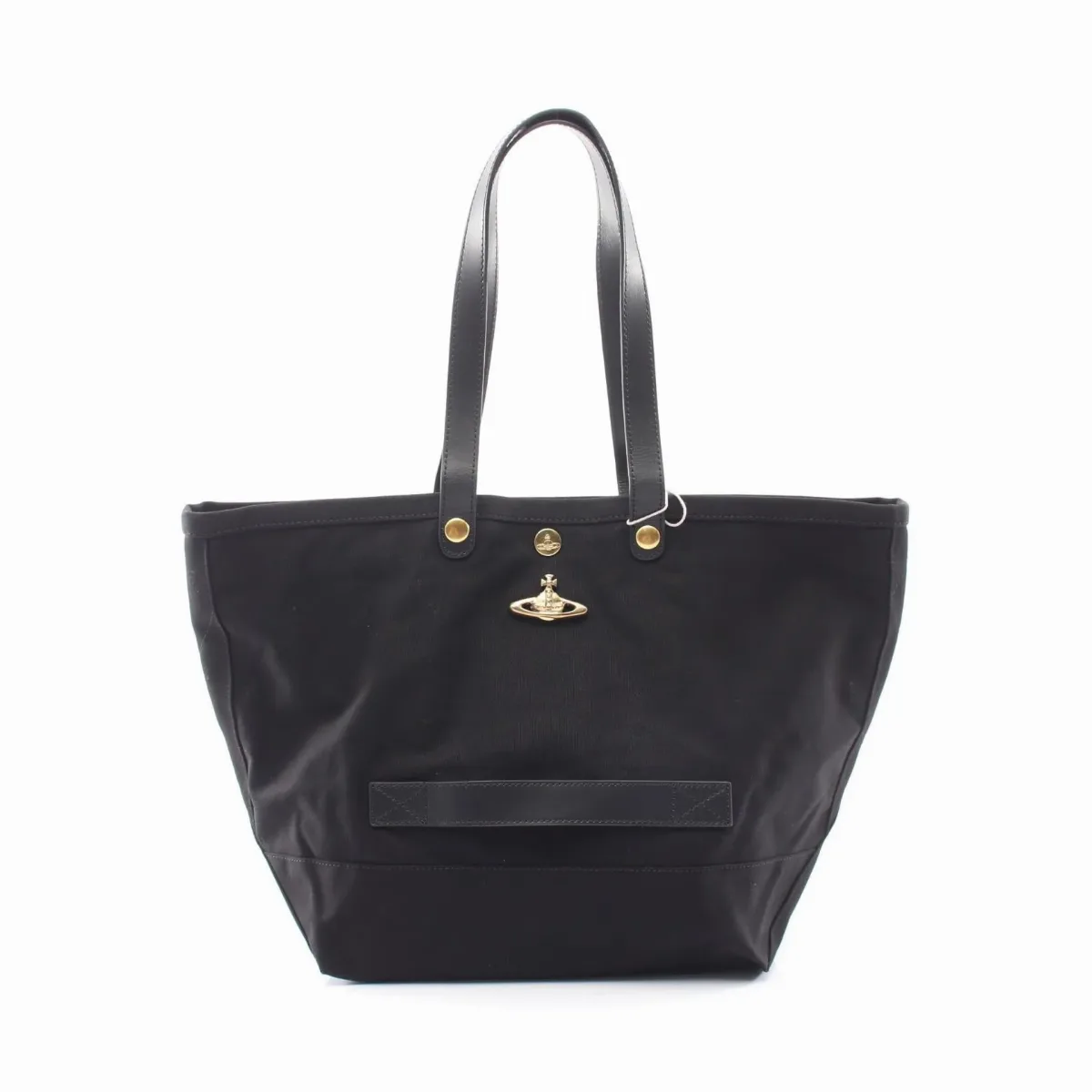 Utility Small Shopper Canvas Leather Tote Bag by Vivienne Westwood