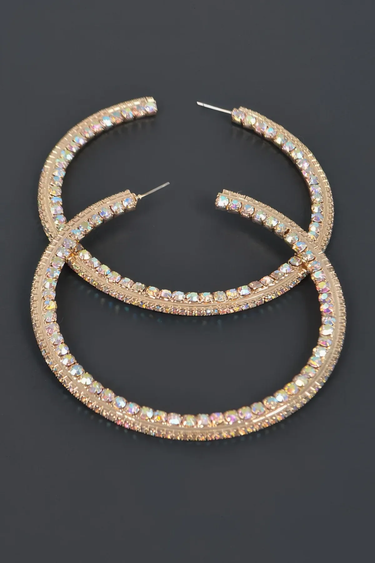 80mm Rhinestone Hoop Earring by FASHNZFAB