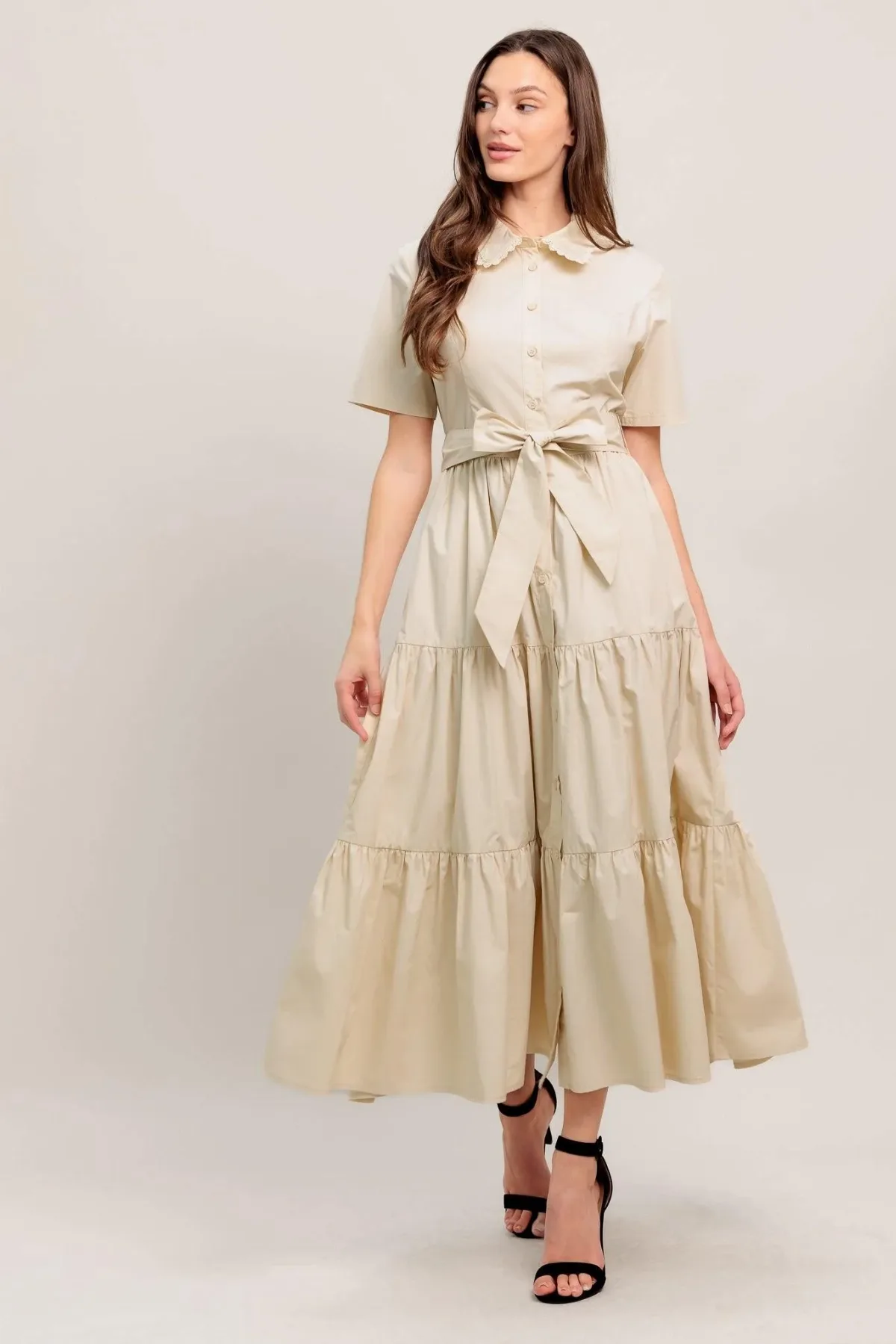 Worth the Wait Woven Midi Dress by TRUEDAMES