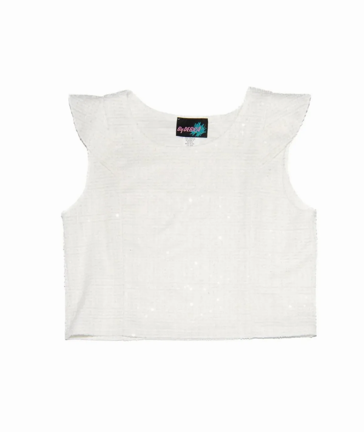 Leah Sequin Flutter Sleeve Top by By Debra