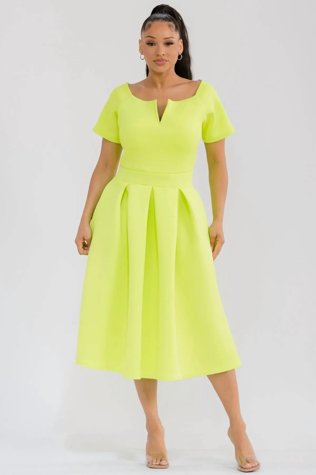 Pleated Midi Dress by Karen T Design