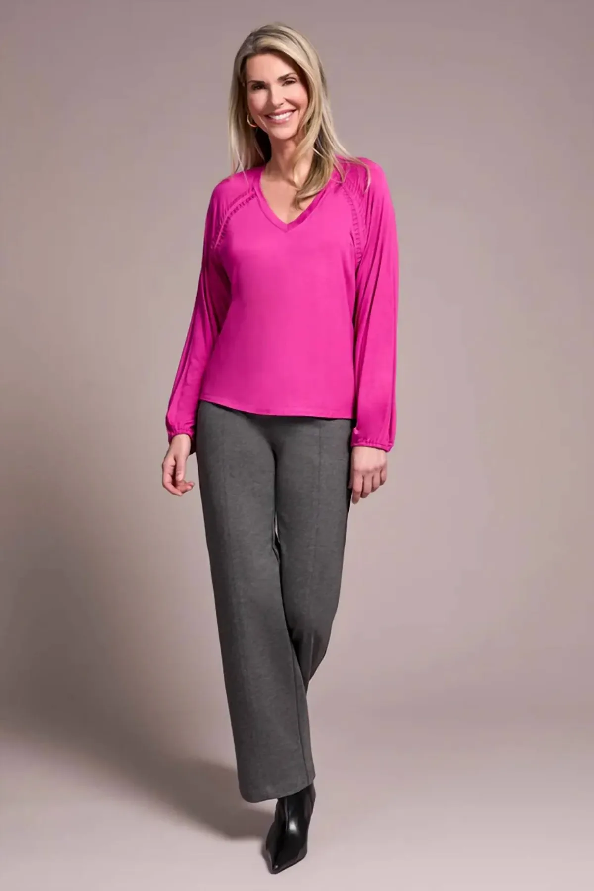 Jersey V-Neck Top by TRIBAL