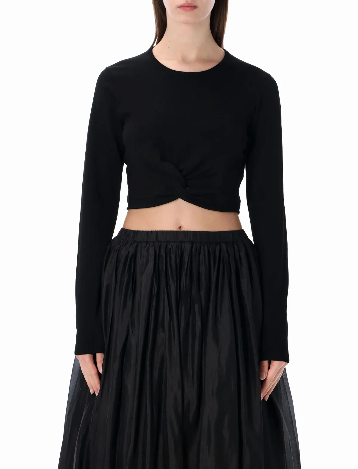 Madison Knot Front Slim Top by The Garment