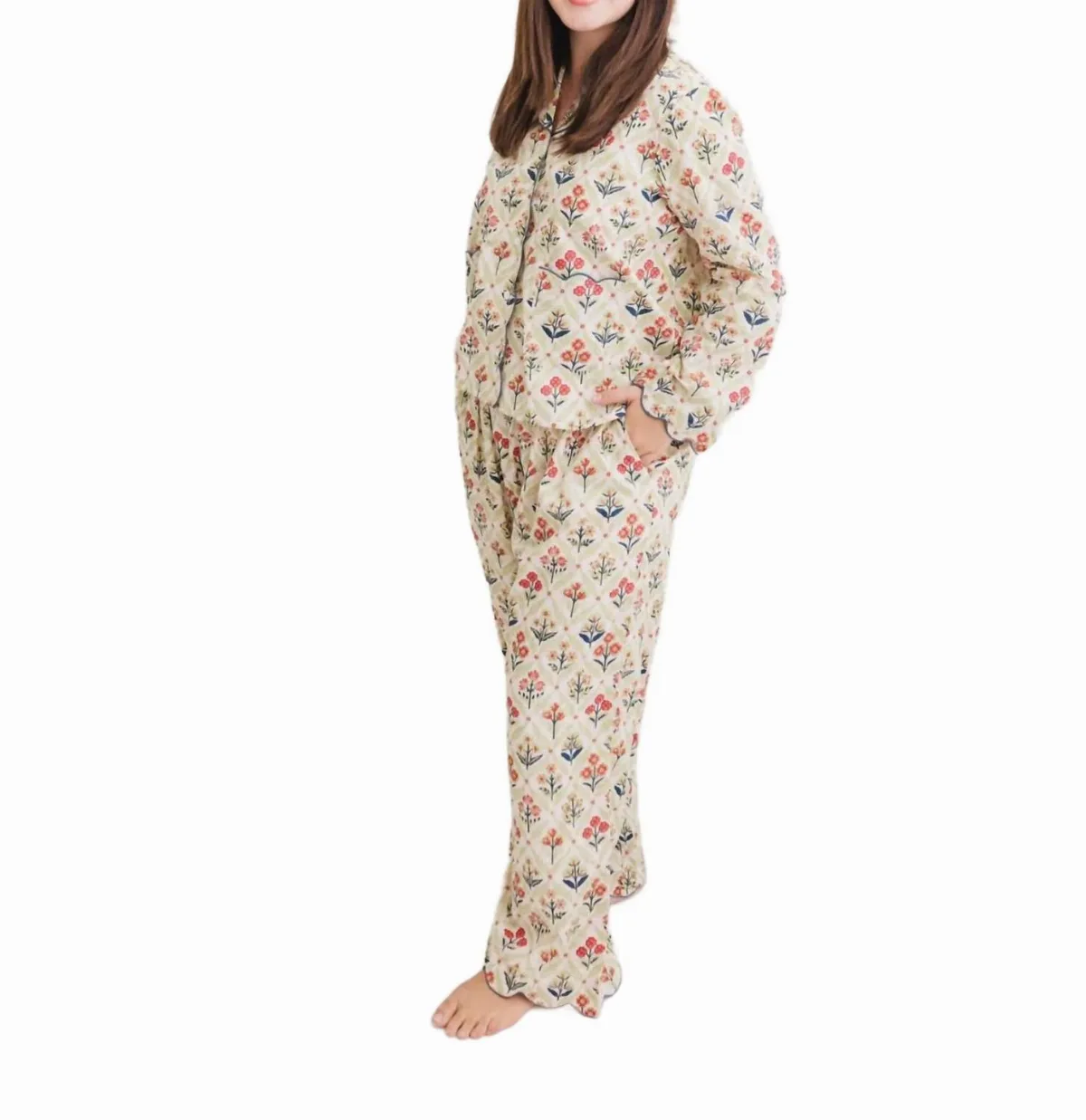 Henley Pajama Pant Set by Heart of Grace