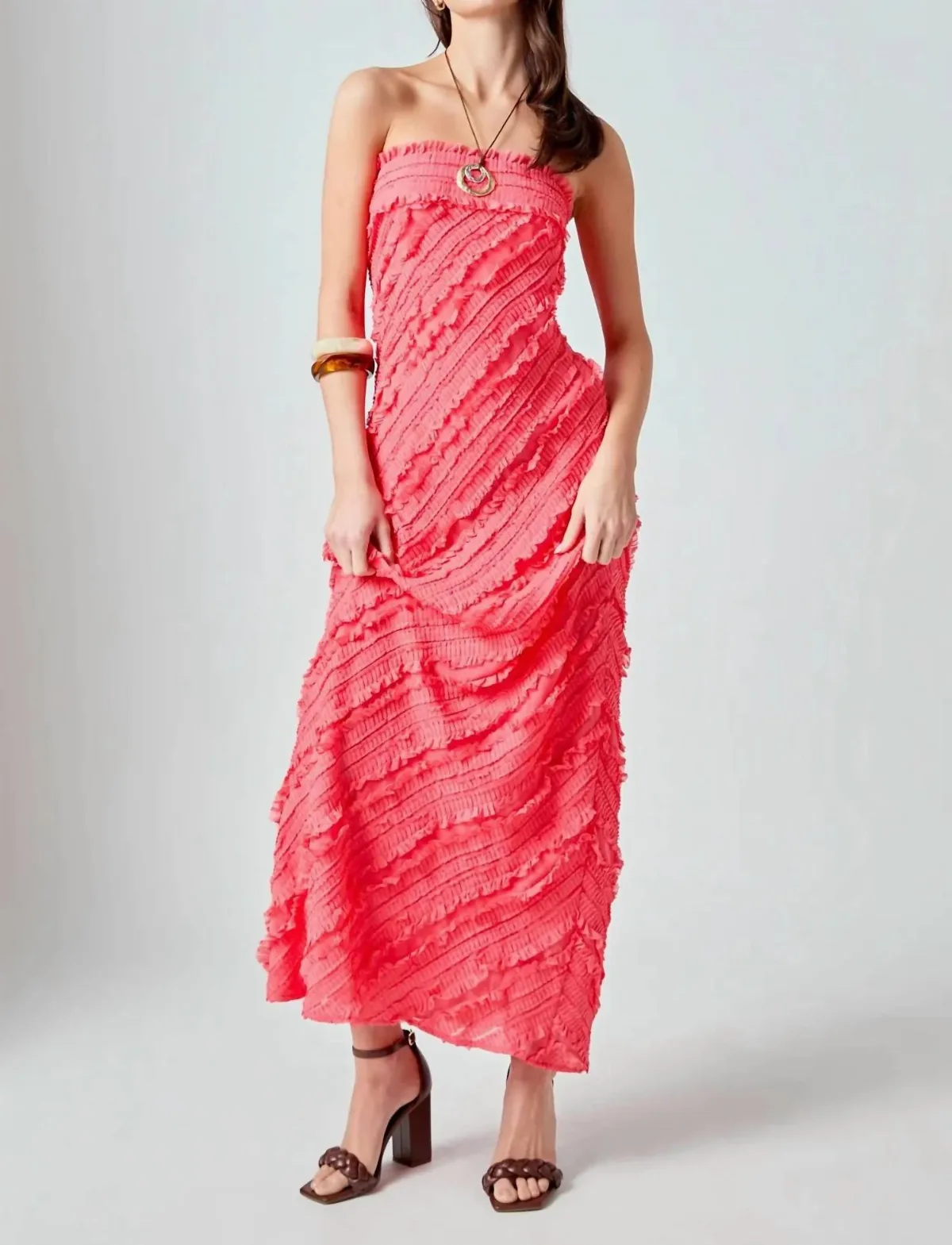 Juliette Ruffled Maxi Dress by 2.7 AUGUST APPAREL