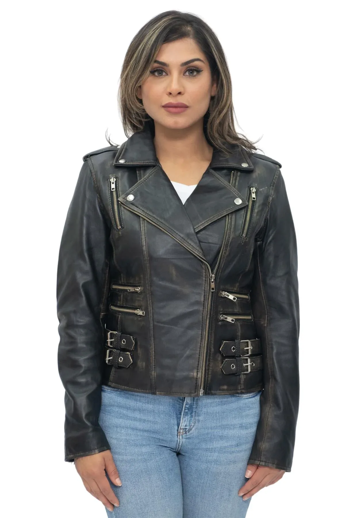 Leather Vintage Brando Biker Jacket-Orlando by Infinity Leather