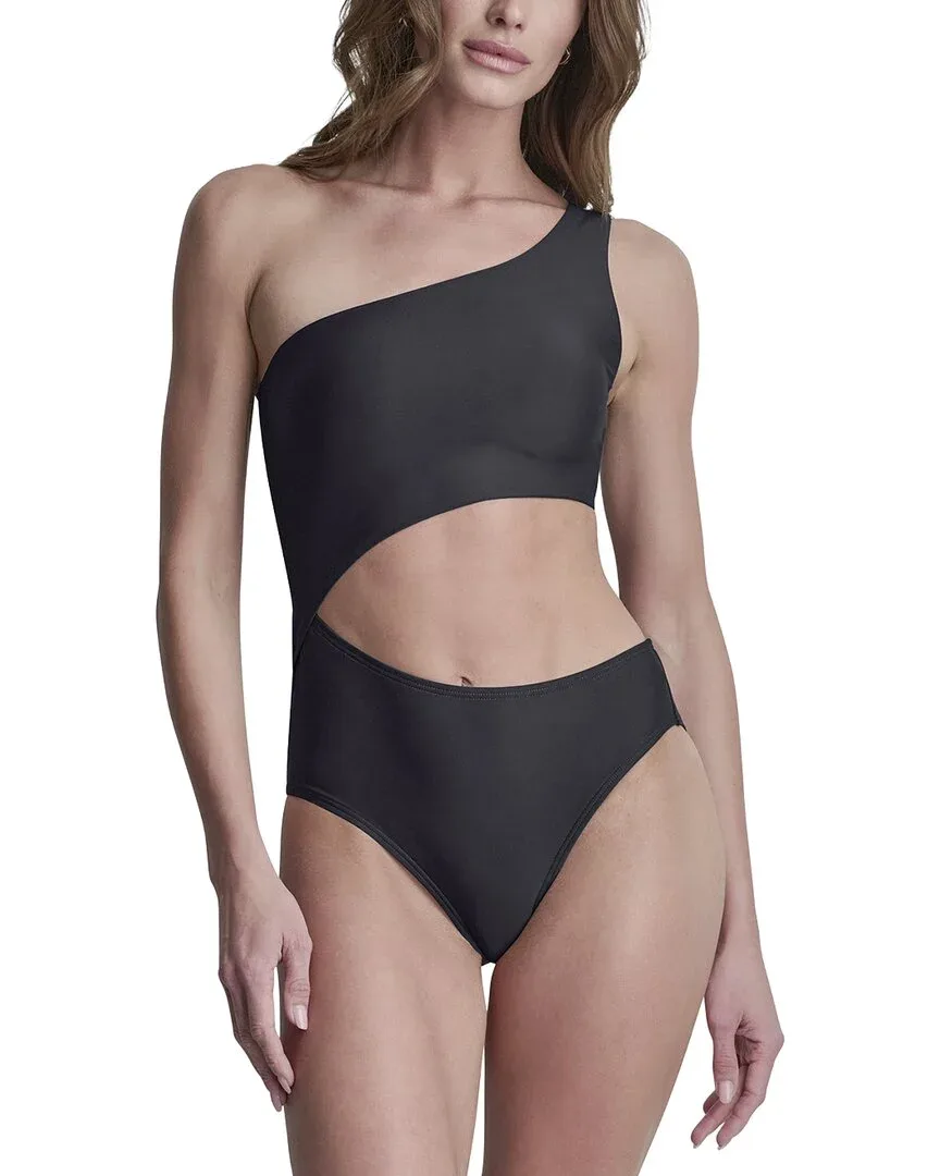 One Shoulder Swimsuit with Cutout by DKNY