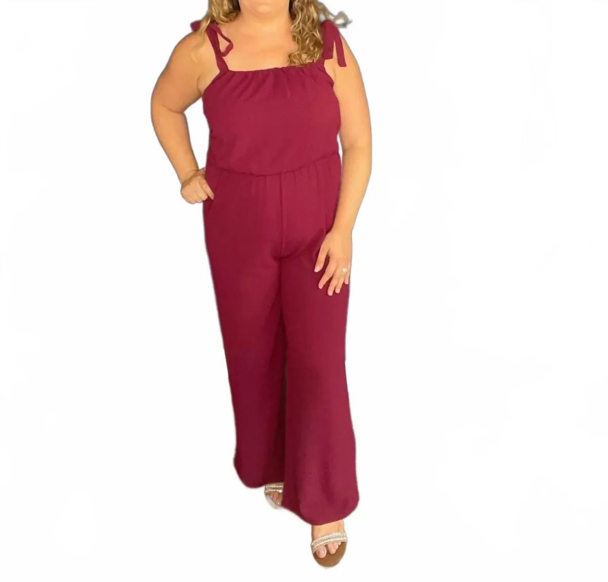 Tie Shoulder Jumpsuit by Tyche