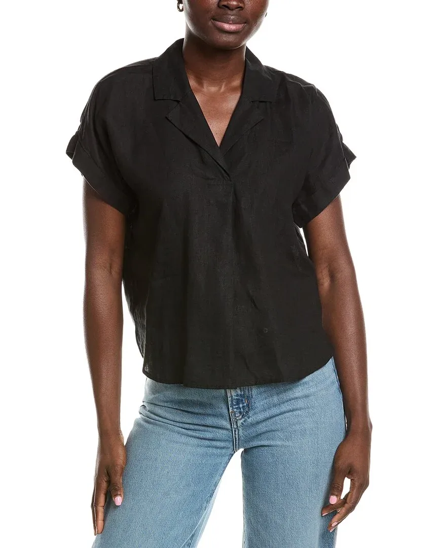 Notch Collar Linen Top by Eileen Fisher