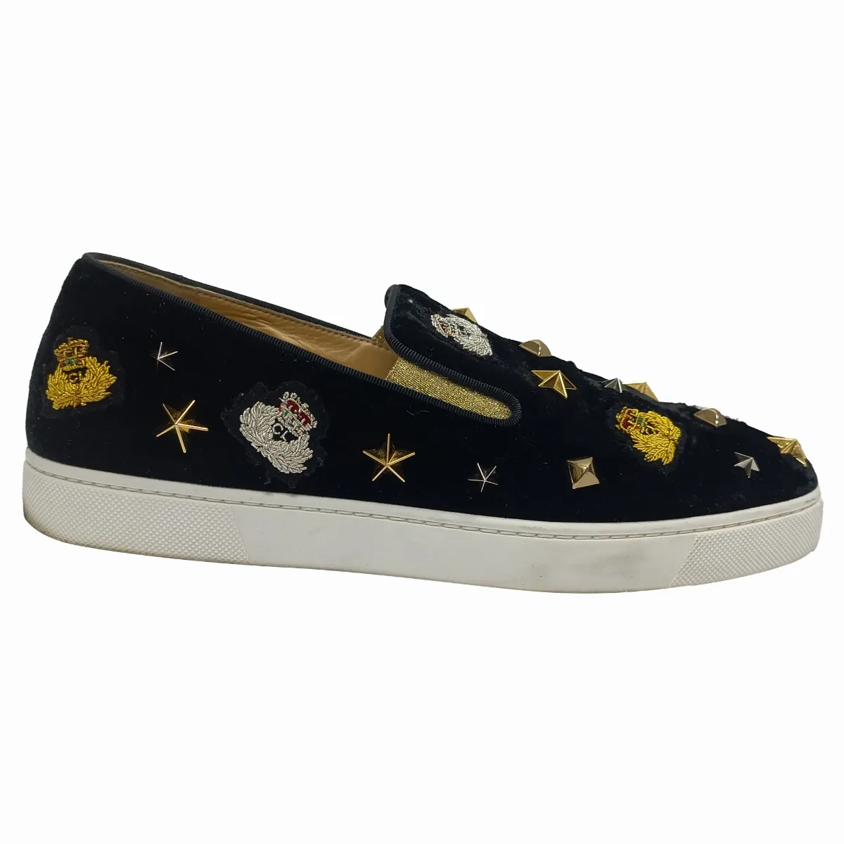 Miss Academy Slip-On Sneakers in Black Velvet