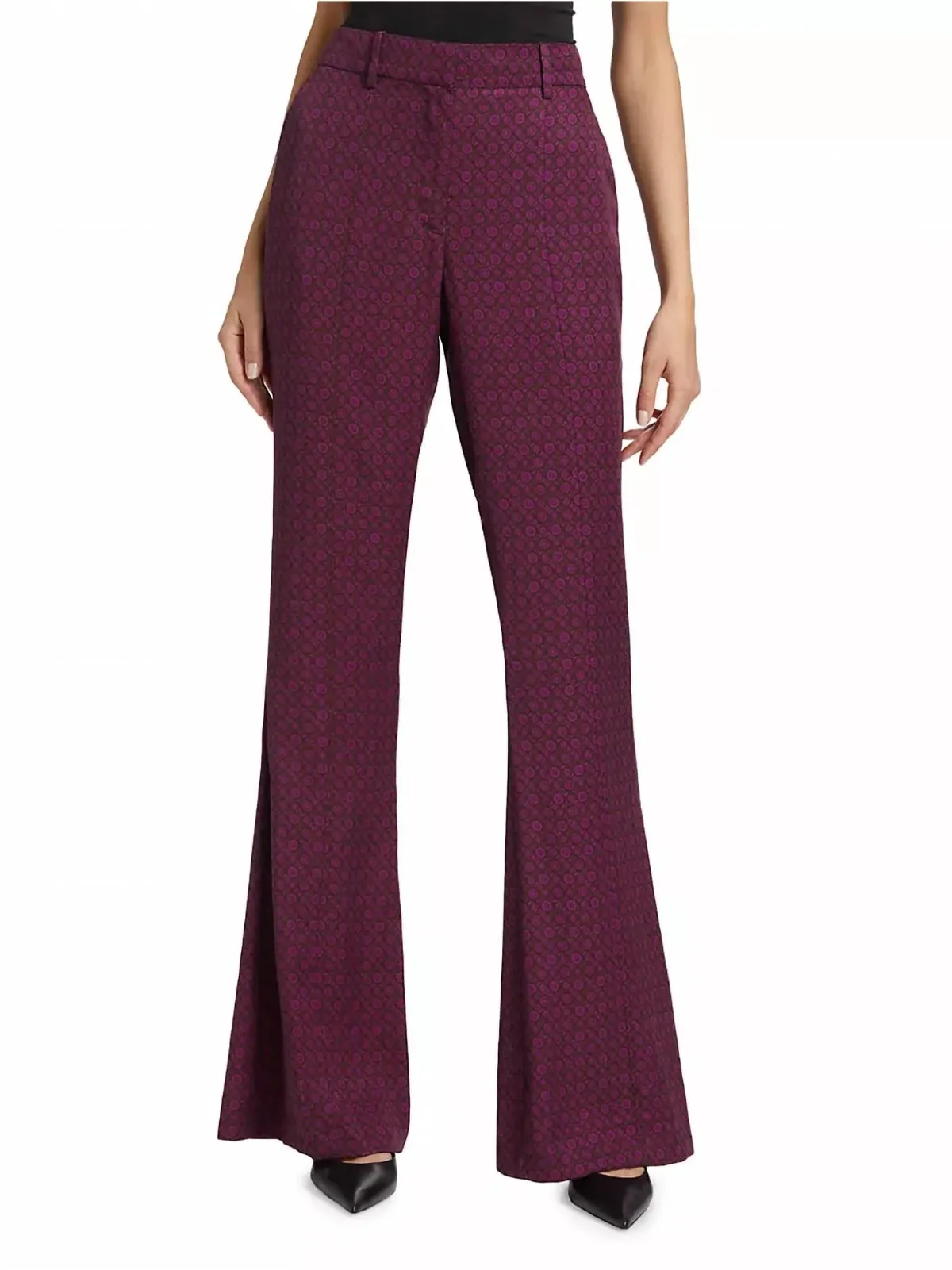 Cami High Rise Flare Pants in Bordelaise by Derek Lam 10 Crosby