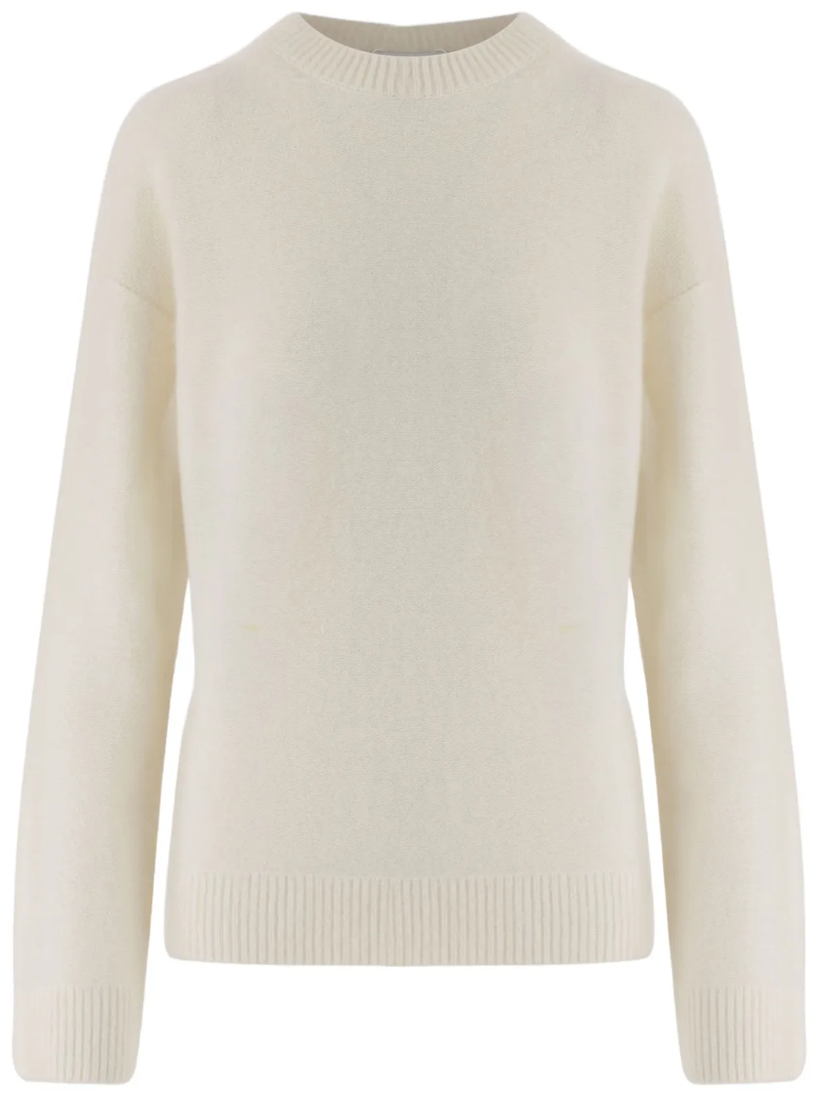 Cashmere Sweater with Crew Neckline and Ribbed Cuffs