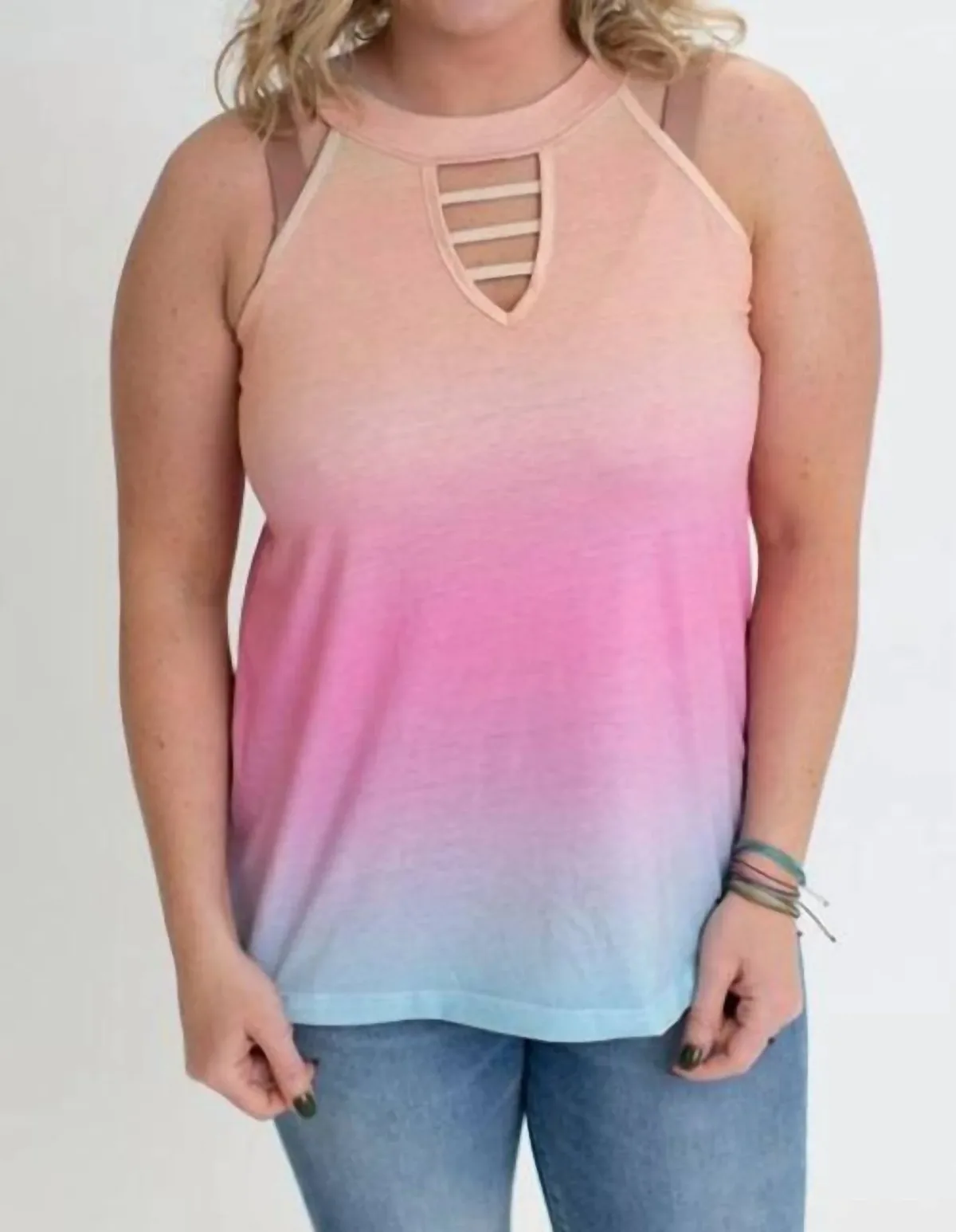 Ombre' Keyhole Tank by Shirley Stone