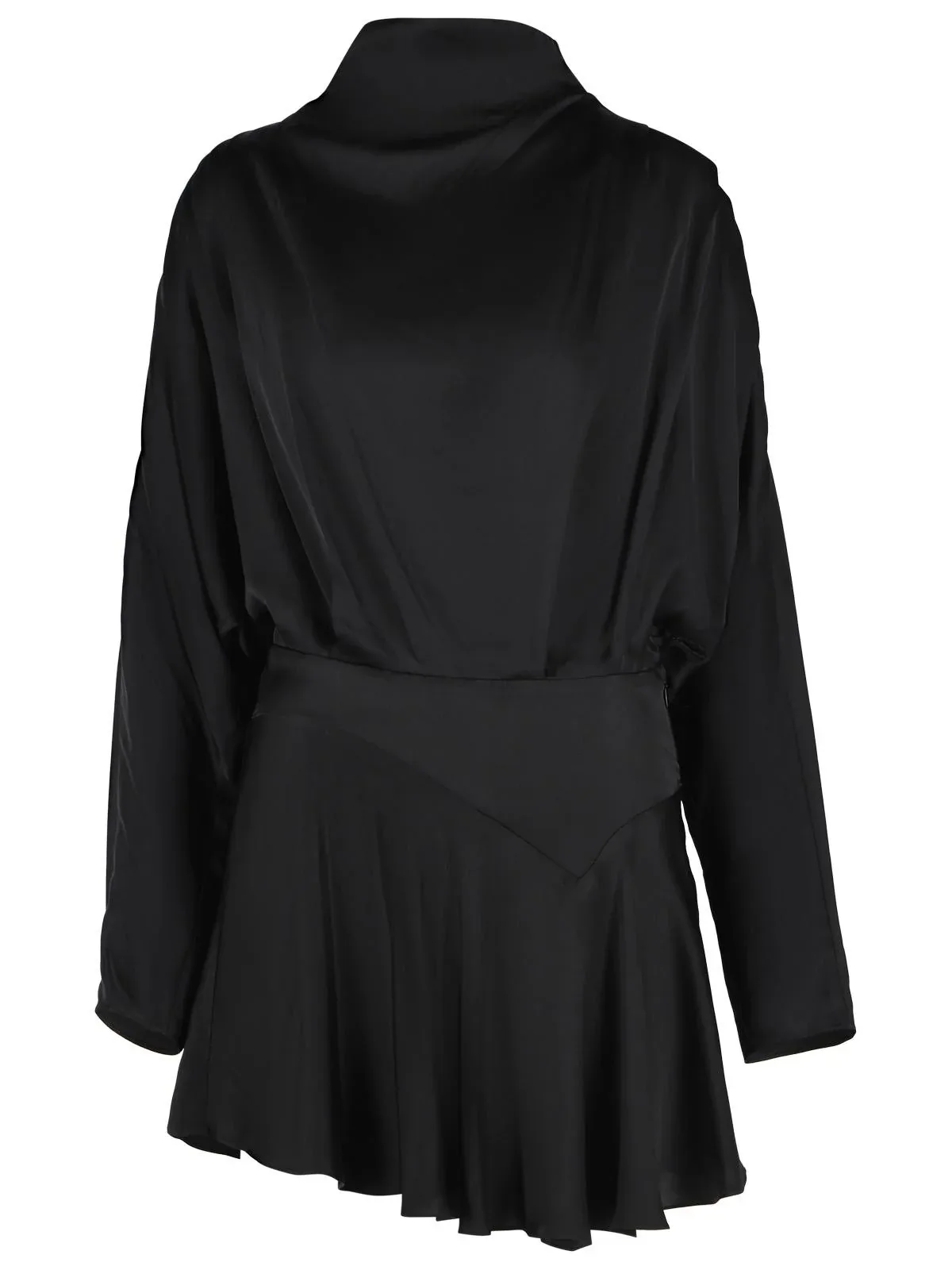 'Neline' Black Viscose Mini Dress
