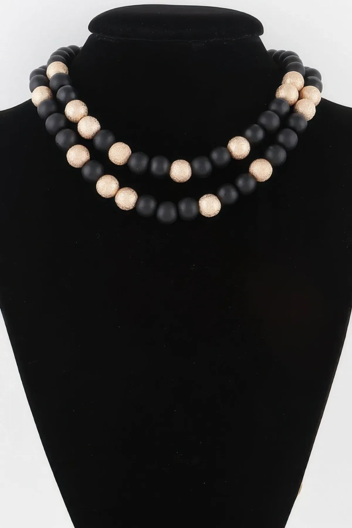Two Toned Bead Necklace by FASHNZFAB