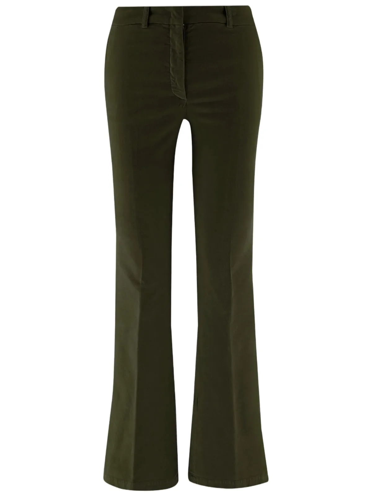 Flared Stretch Cotton Velvet Pants with Tailored Silhouette by QL2