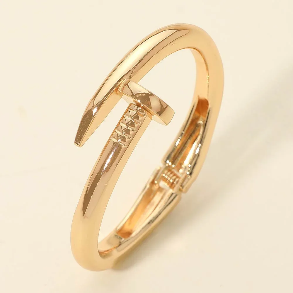 Bold Nail Hinged Bangle Bracelet by FASHNZFAB