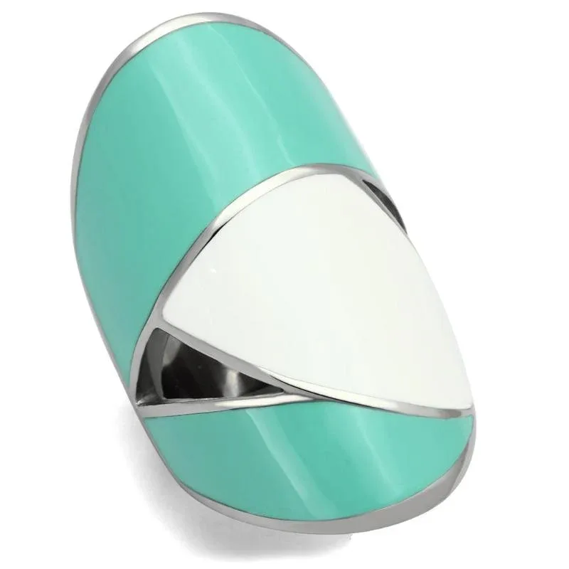 High Polished Stainless Steel Ring with Epoxy in Multi Color by FASHNZFAB