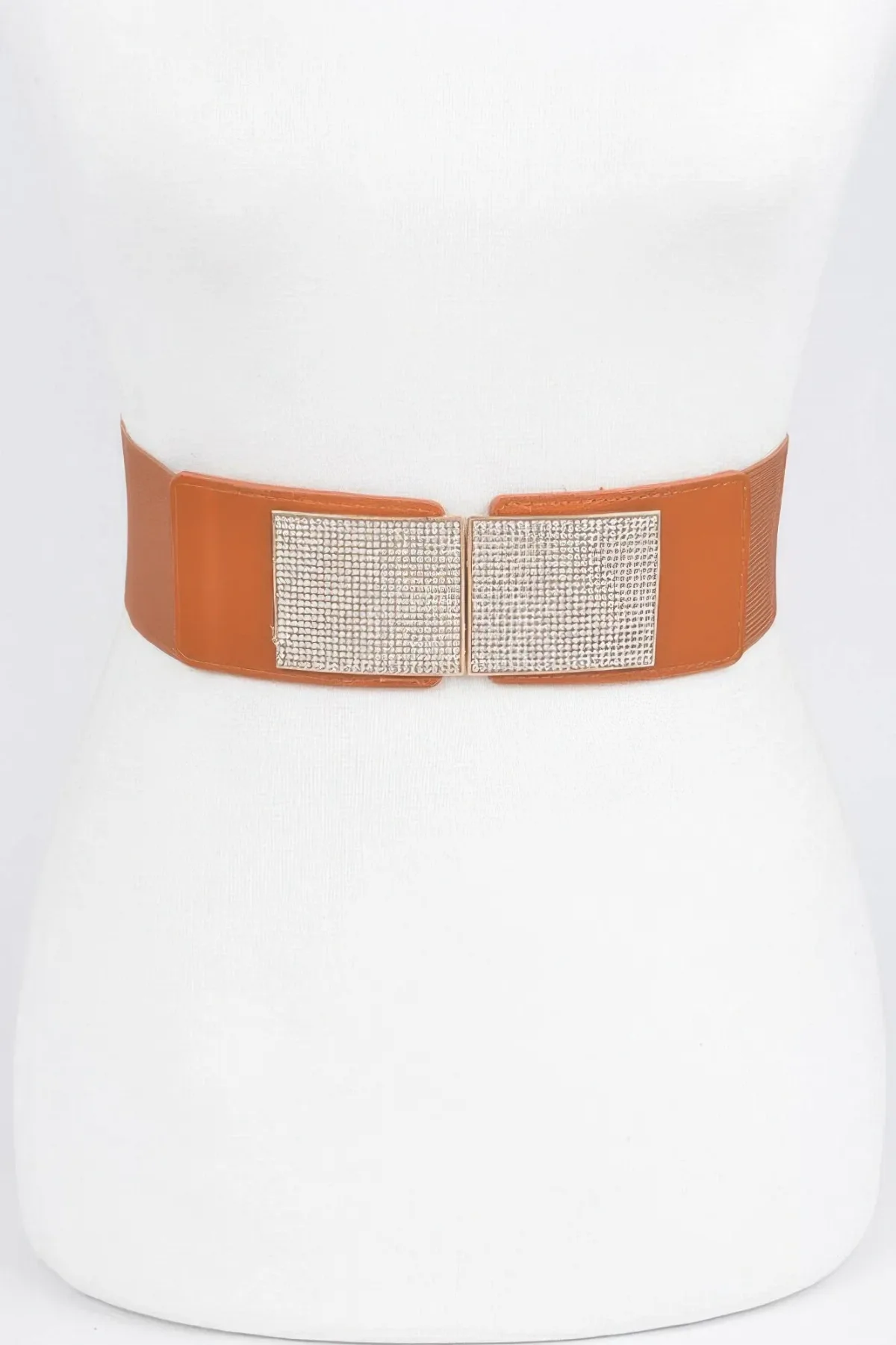 Rhinestone Metal Chain Buckle Belt by FASHNZFAB