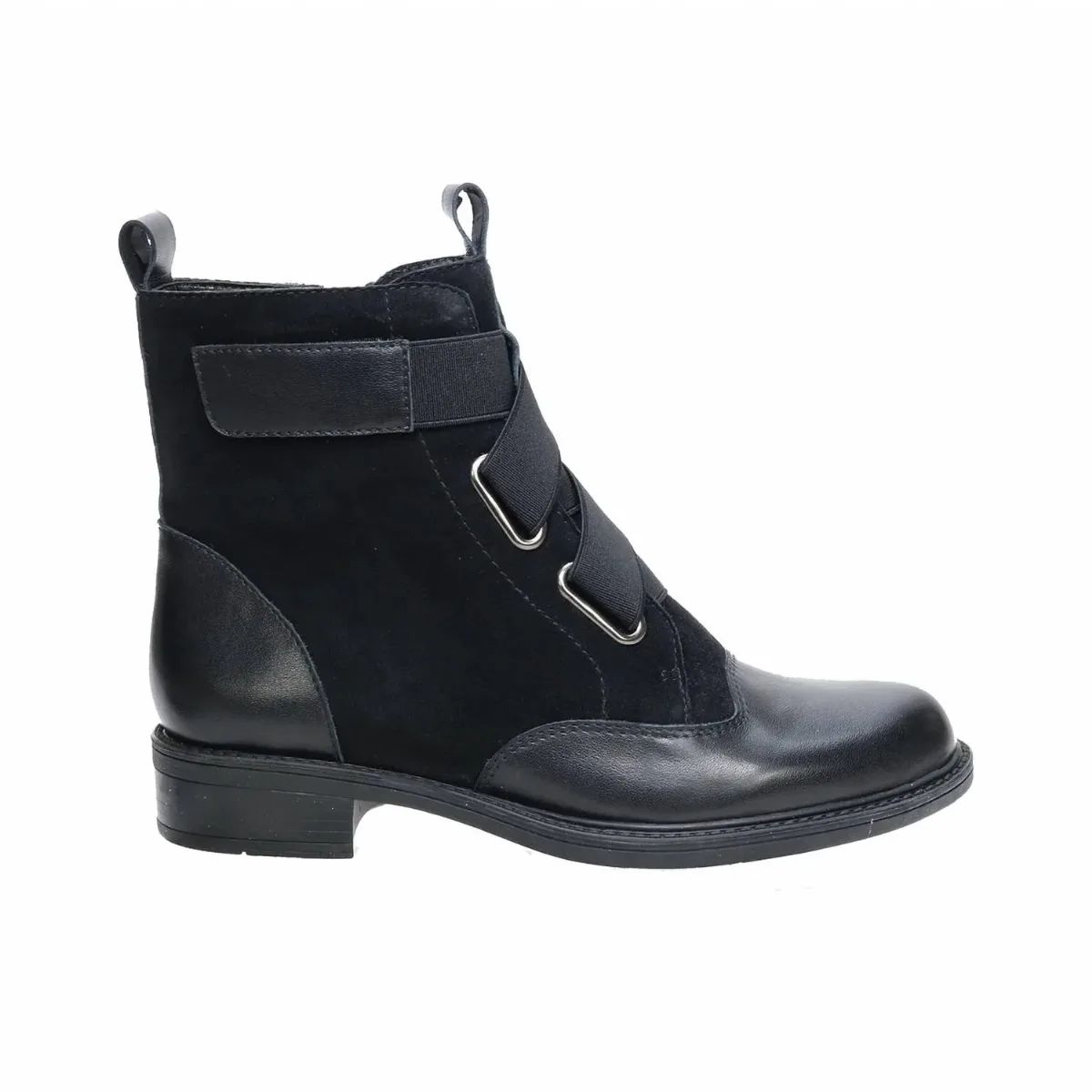 Club Leather Boots in Black Nap Black Suede by David Tate