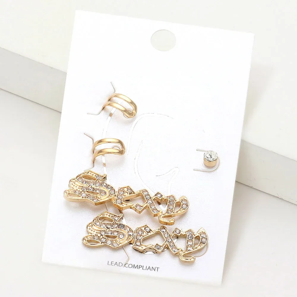 5Pcs - Sexy Rhinestone Ear Cuff Earrings by FASHNZFAB